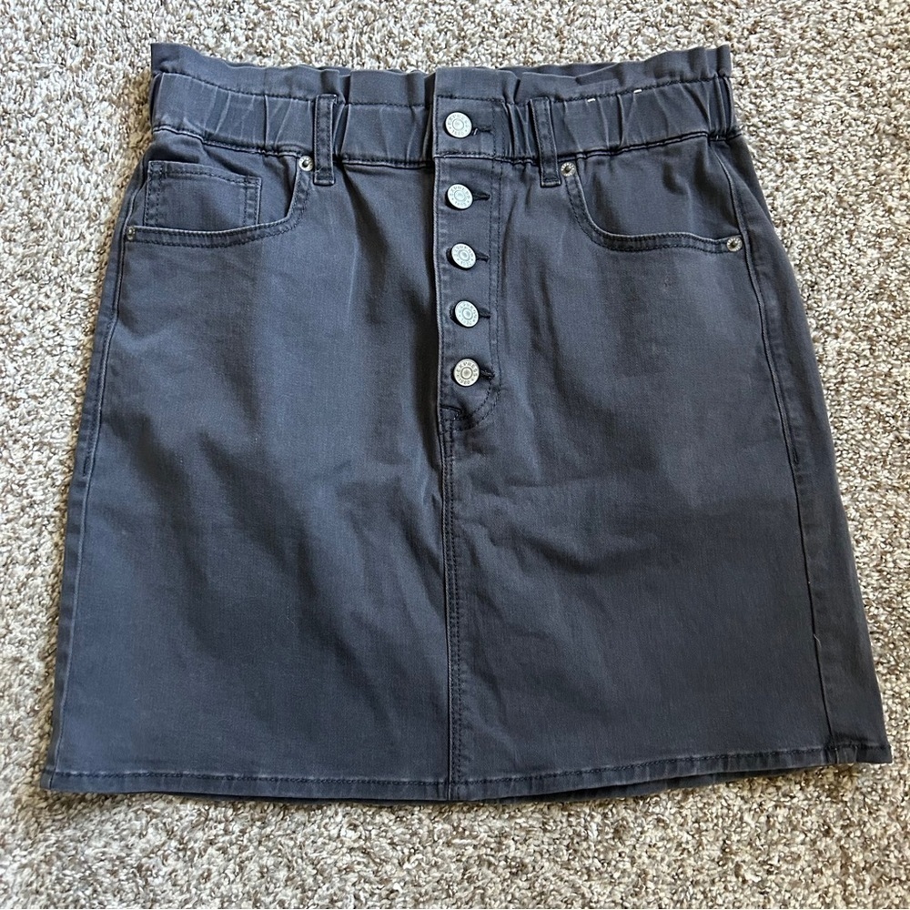 Express Stretch Extreme High Rise Mini Skirt Grey Casual Fall Comfy 8 A-Line